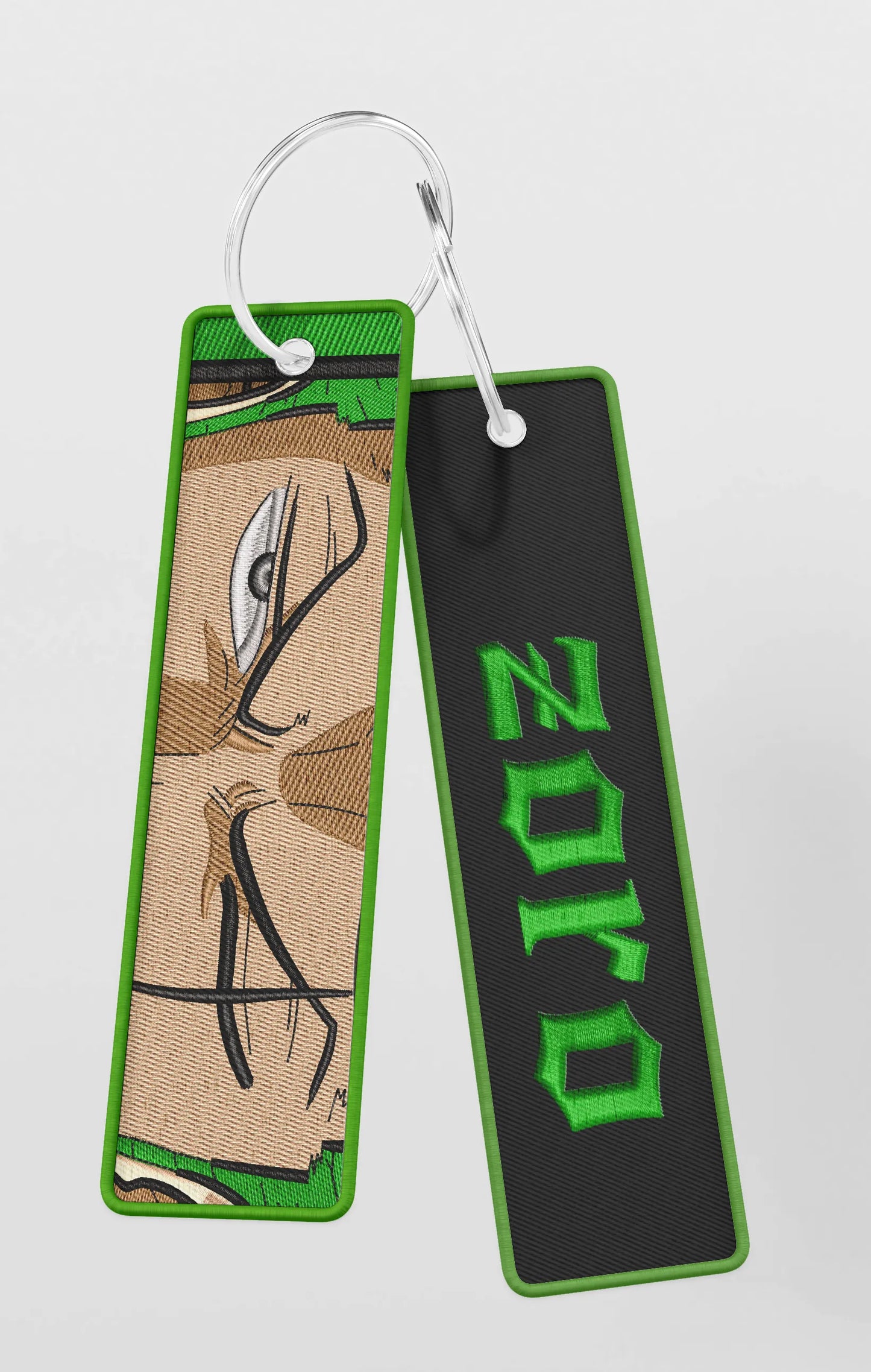 Portachiavi ricamato Zoro eyes x One piece - Made in Italy