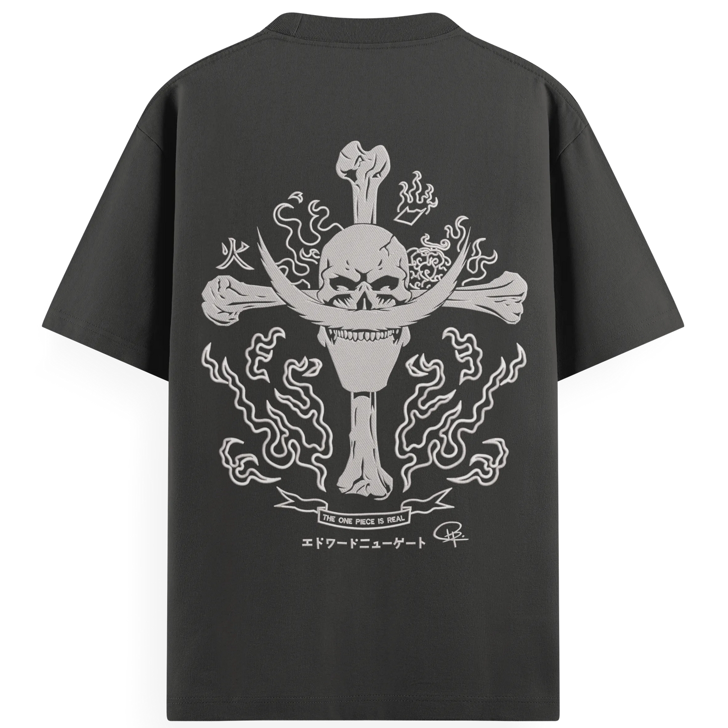 T-shirt Ricamata Barbabianca shirohige x One piece - Made in Italy