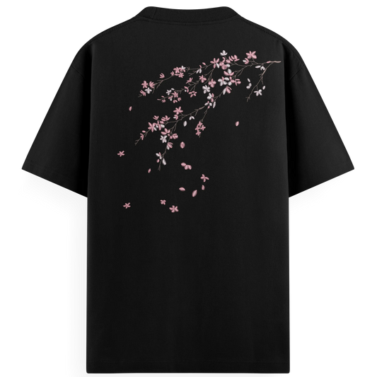 T-shirt Ricamata Fiori ciliegio - Made in Italy