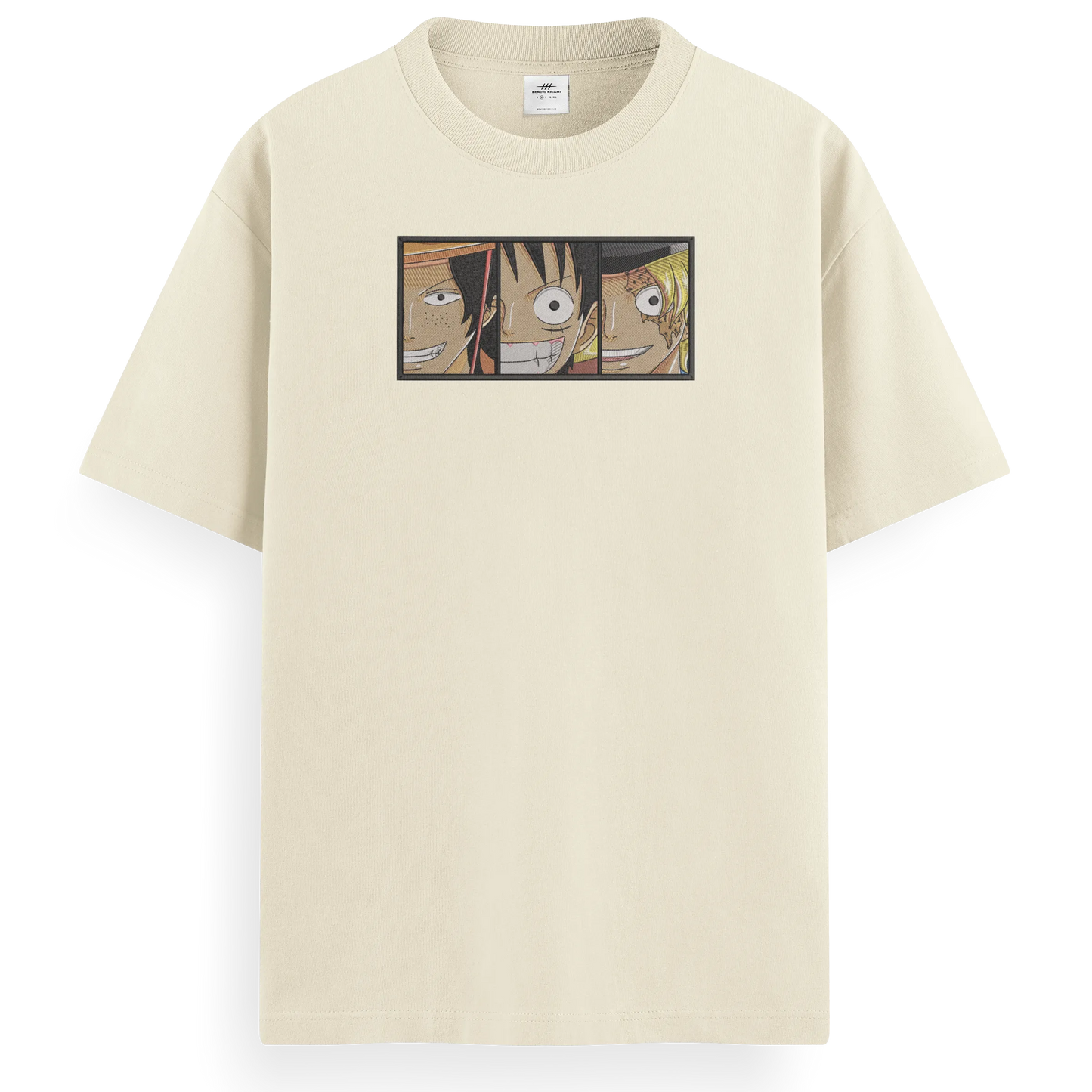 T-shirt Ricamata Trio fratelli x One piece - Made in Italy
