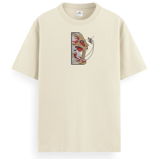 T-shirt Ricamata Giant x Attack on titan - Made in Italy