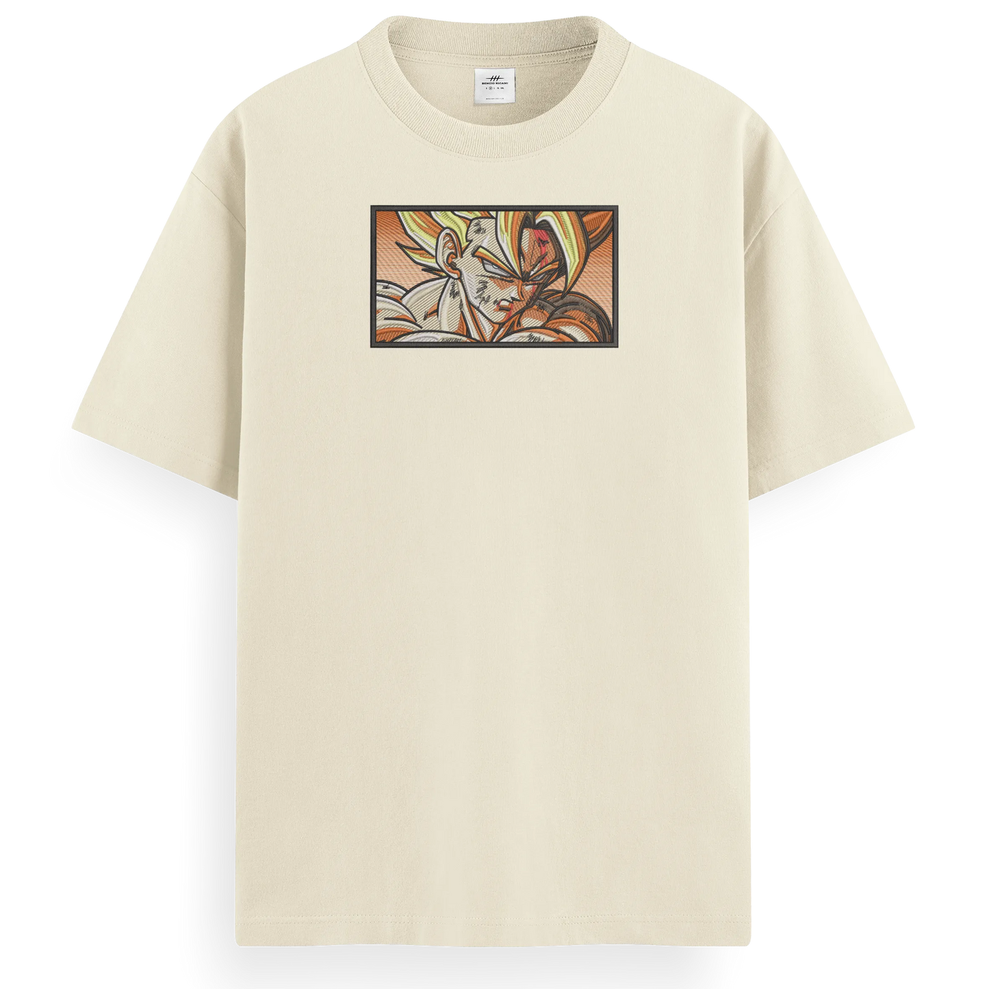 T-shirt Ricamata Goku ssj rettangle x Dragonball - Made in Italy