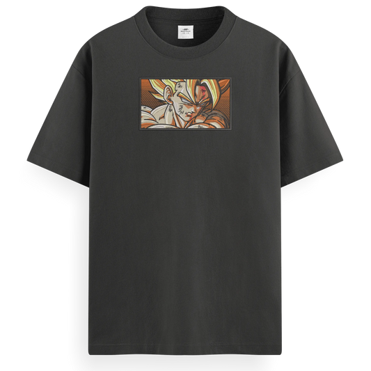 T-shirt Ricamata Goku ssj rettangle x Dragonball - Made in Italy