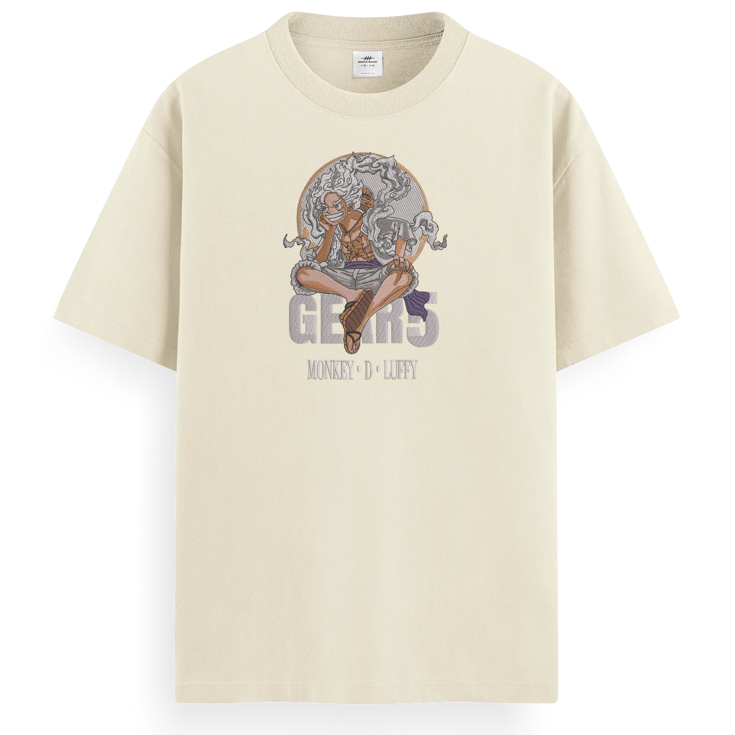 T-shirt Ricamata Luffy gear 5 x One piece - Made in Italy