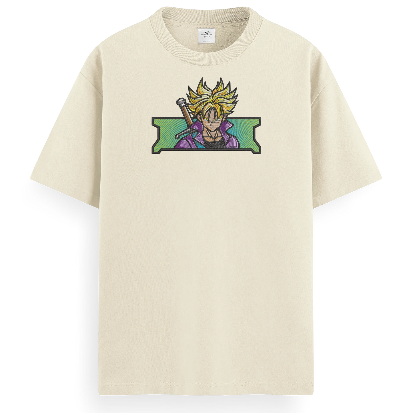 T-shirt Ricamata Trunks ssj rettangle x Dragonball - Made in Italy