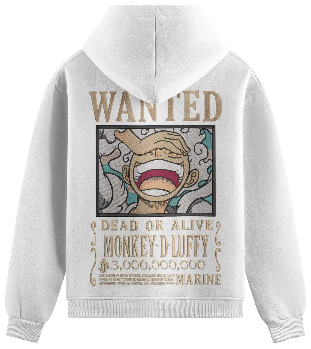 Felpa Ricamata Luffy Wanted - Made in Italy