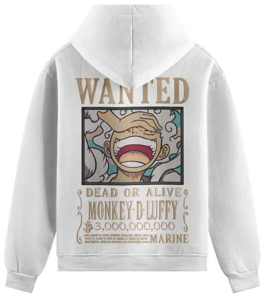 Felpa Ricamata Luffy Wanted - Made in Italy