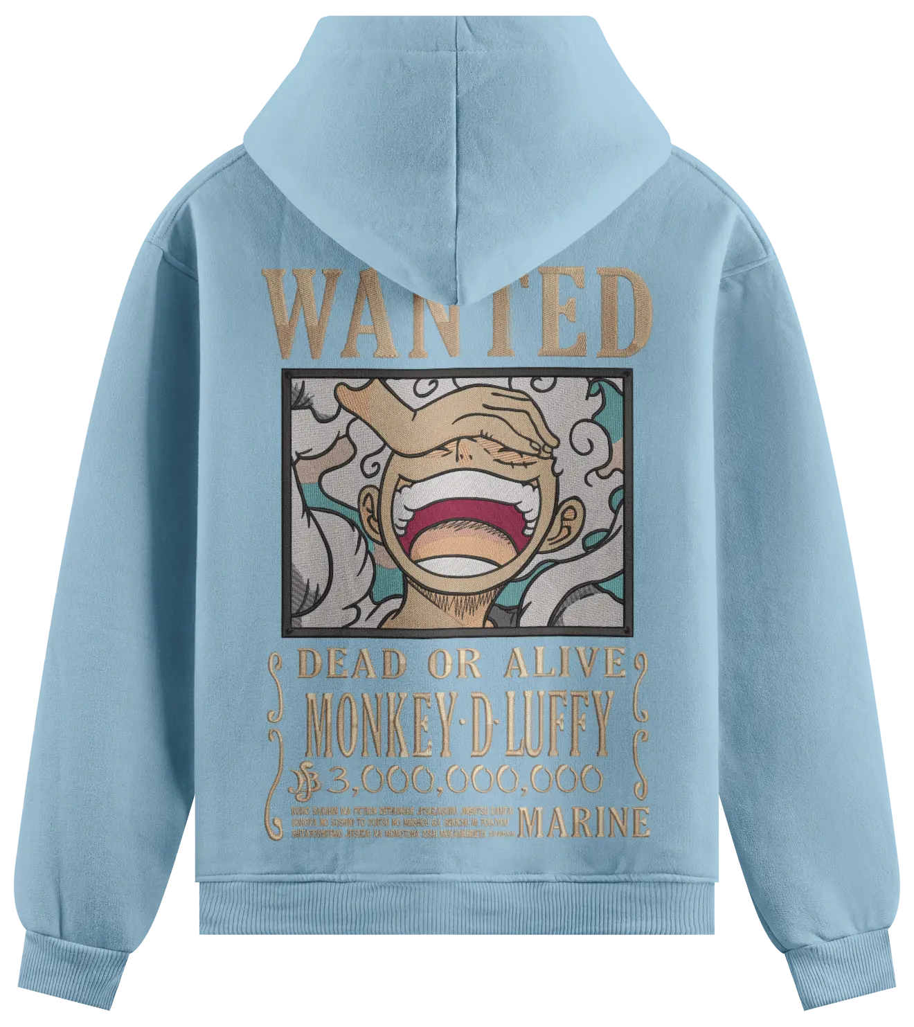 Felpa Ricamata Luffy Wanted - Made in Italy