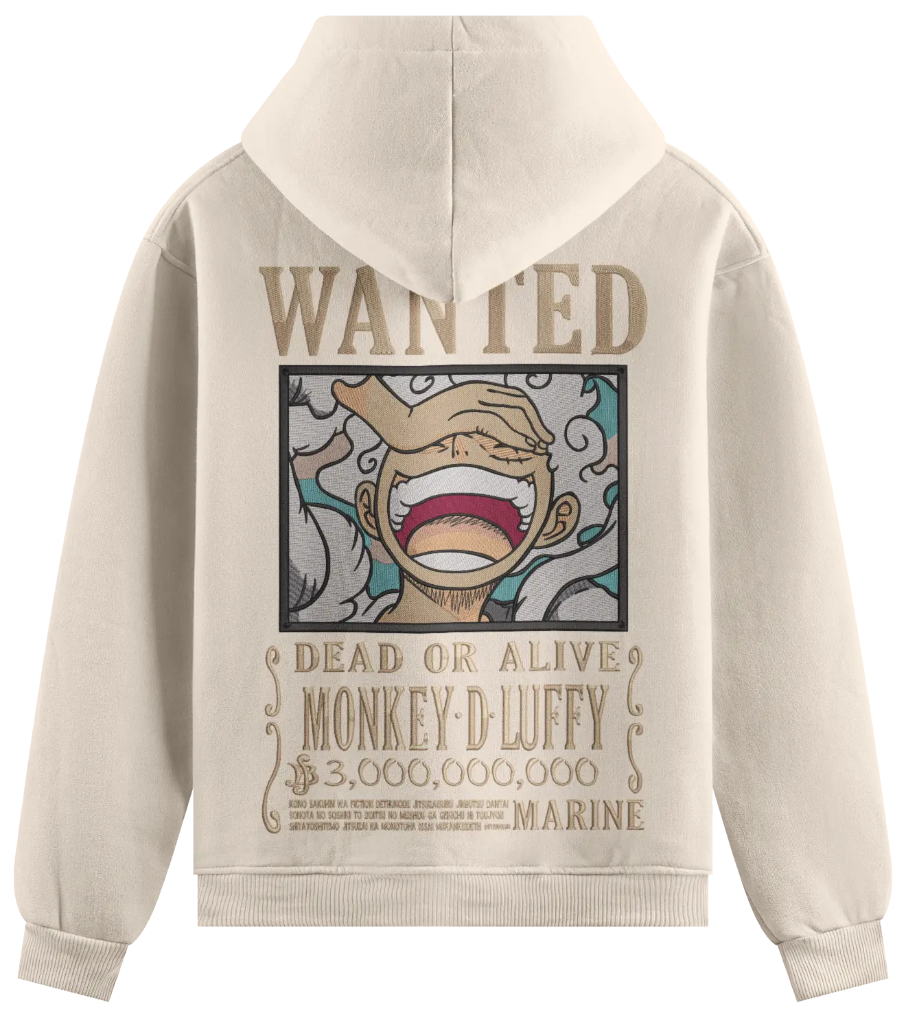 Felpa Ricamata Luffy Wanted - Made in Italy