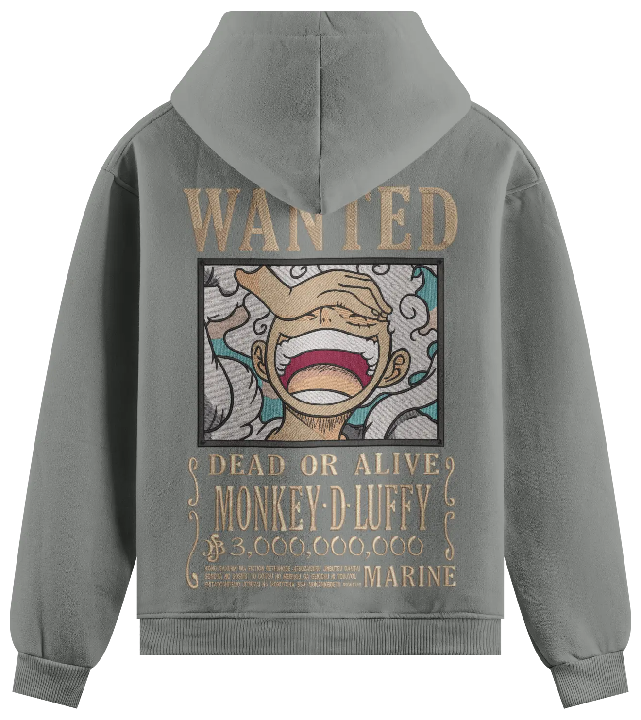 Felpa Ricamata Luffy Wanted - Made in Italy