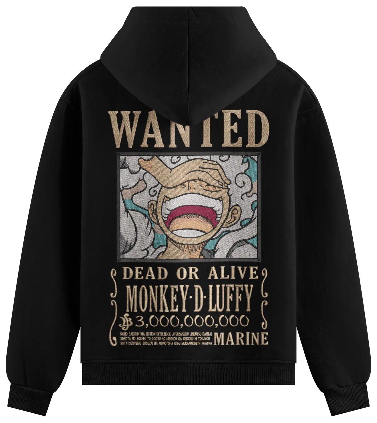 Felpa Ricamata Luffy Wanted - Made in Italy