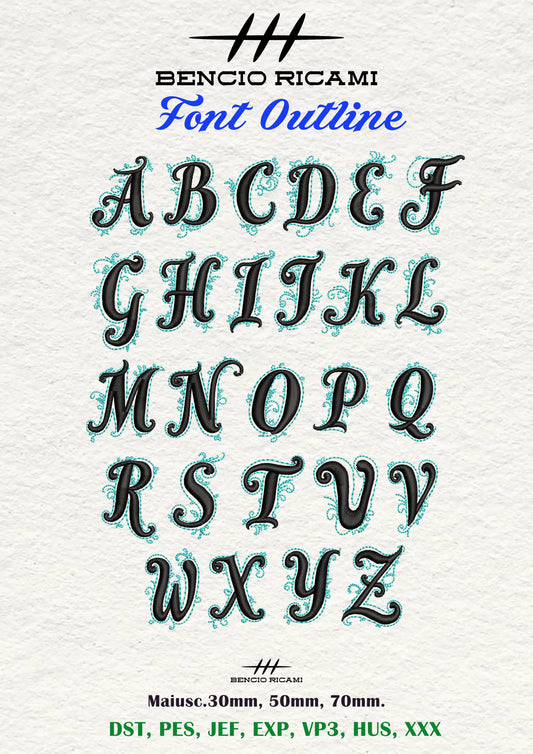 Font Outline1 - BencioRicami