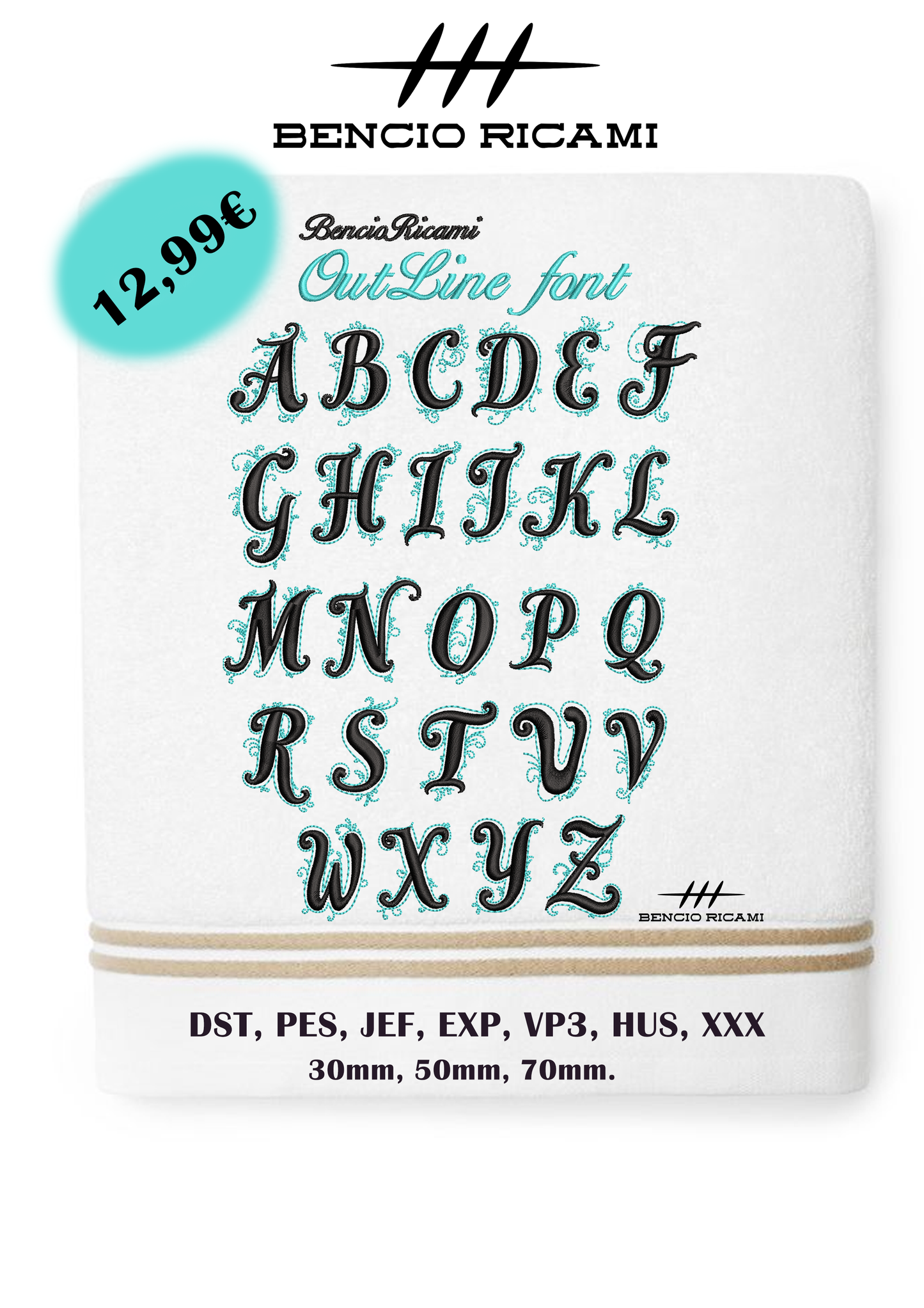 Font Outline1 - BencioRicami