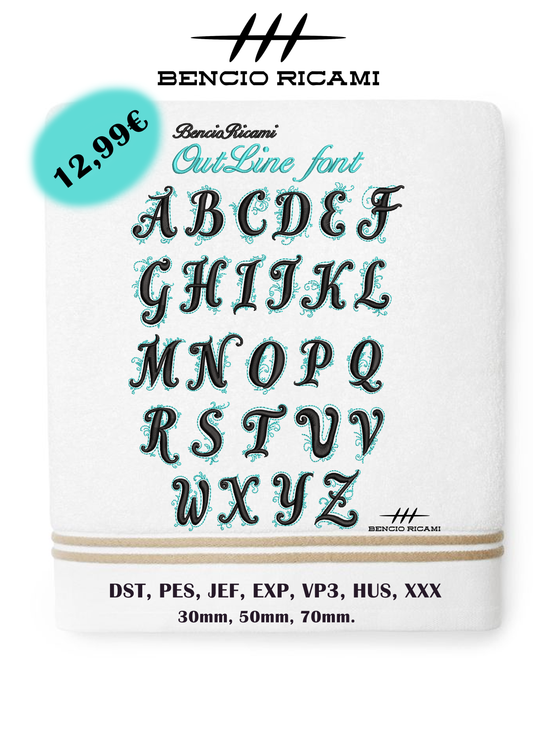 Font Outline1 - BencioRicami