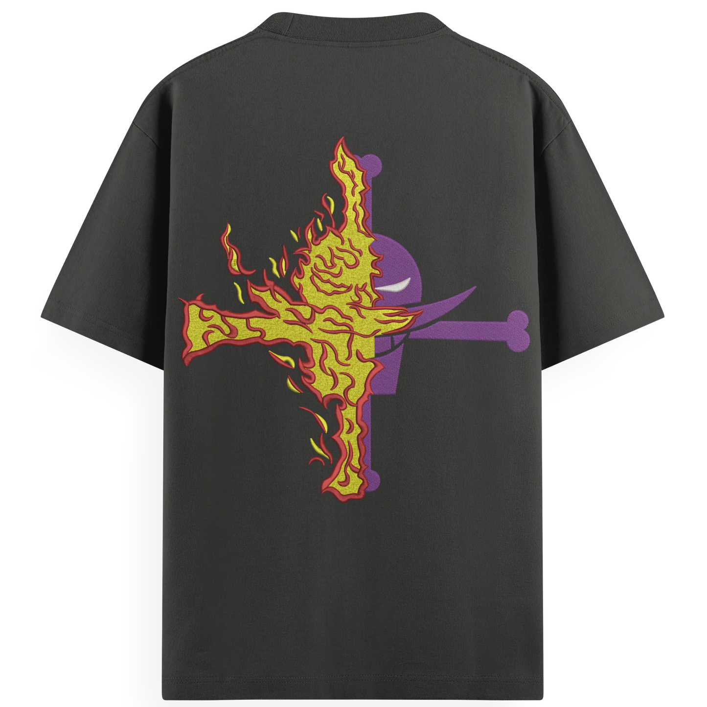 T-shirt Ricamata Barbabianca fire x One piece  - Made in Italy