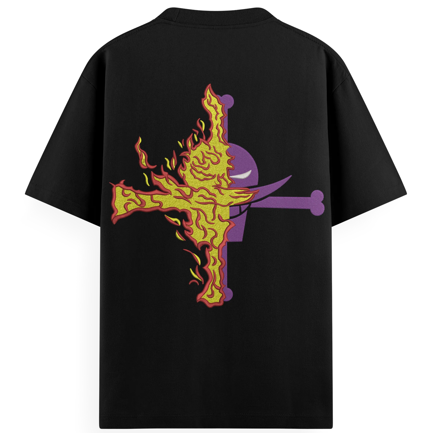 T-shirt Ricamata Barbabianca fire x One piece  - Made in Italy
