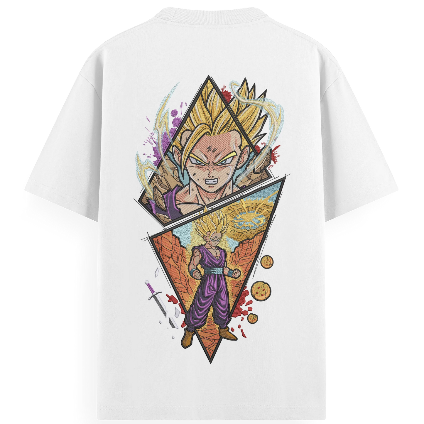 T-shirt Ricamata Gohan ssj - Made in Italy