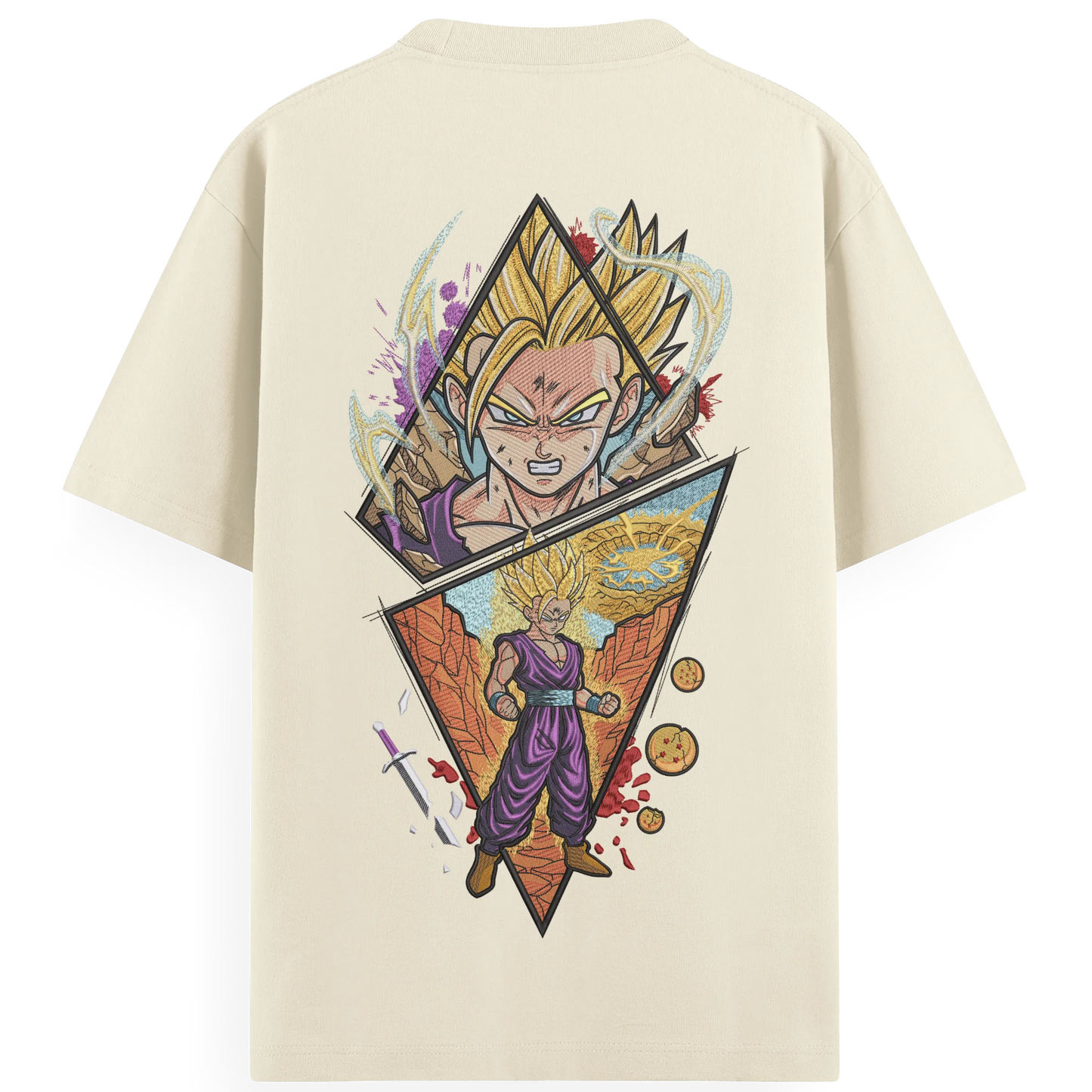 T-shirt Ricamata Gohan ssj - Made in Italy
