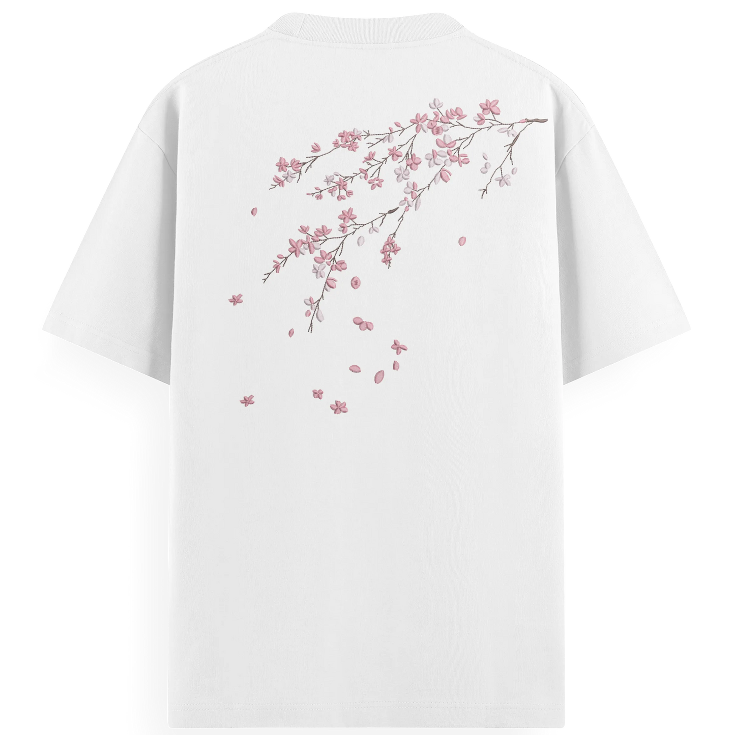 T-shirt Ricamata Fiori ciliegio  - Made in Italy