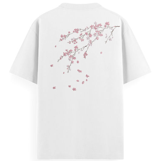 T-shirt Ricamata Fiori ciliegio  - Made in Italy