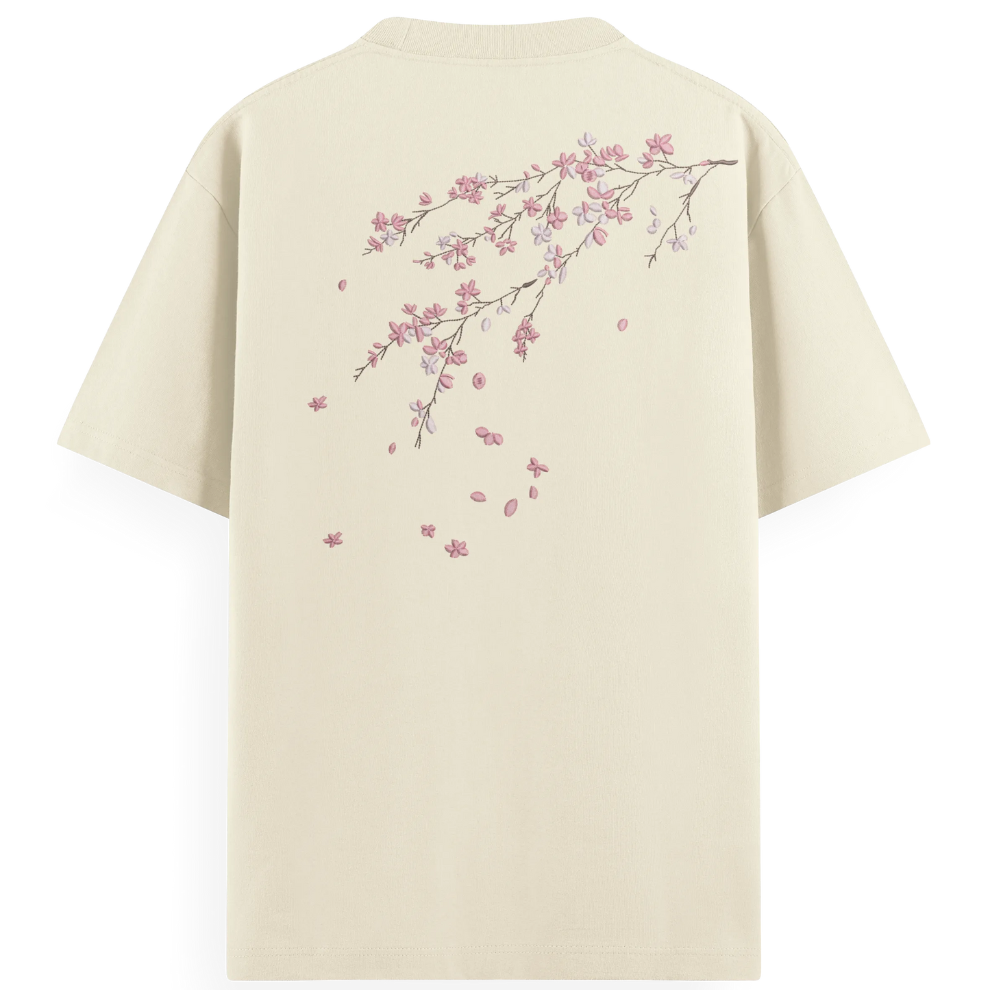 T-shirt Ricamata Fiori ciliegio  - Made in Italy