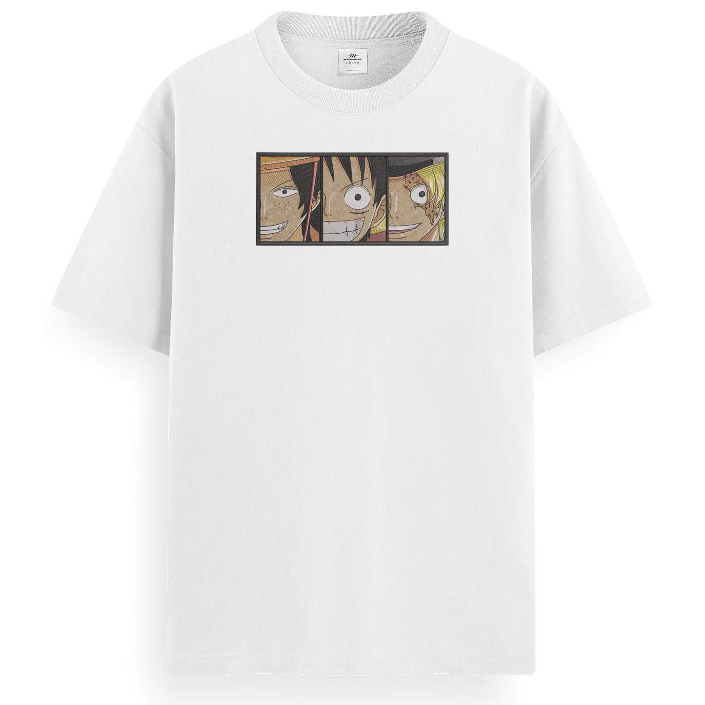 T-shirt Ricamata Trio fratelli x One piece  - Made in Italy