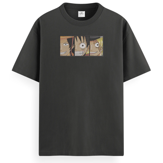 T-shirt Ricamata Trio fratelli x One piece  - Made in Italy
