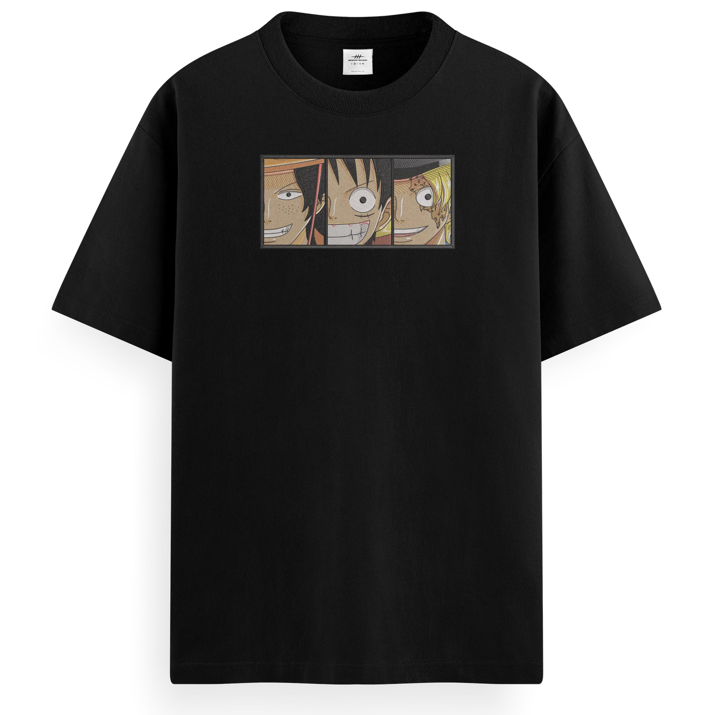T-shirt Ricamata Trio fratelli x One piece  - Made in Italy