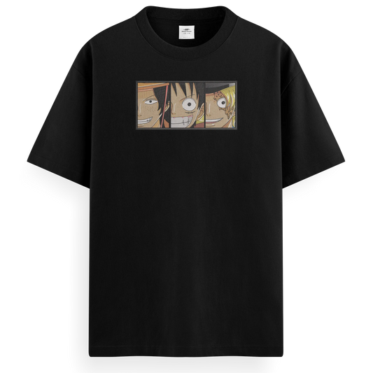 T-shirt Ricamata Trio fratelli x One piece  - Made in Italy