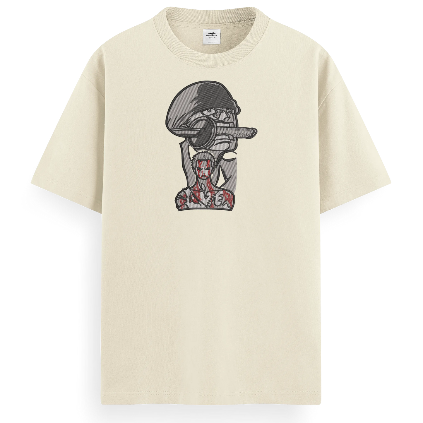 T-shirt Ricamata Zoro sacrificio x One piece  - Made in Italy