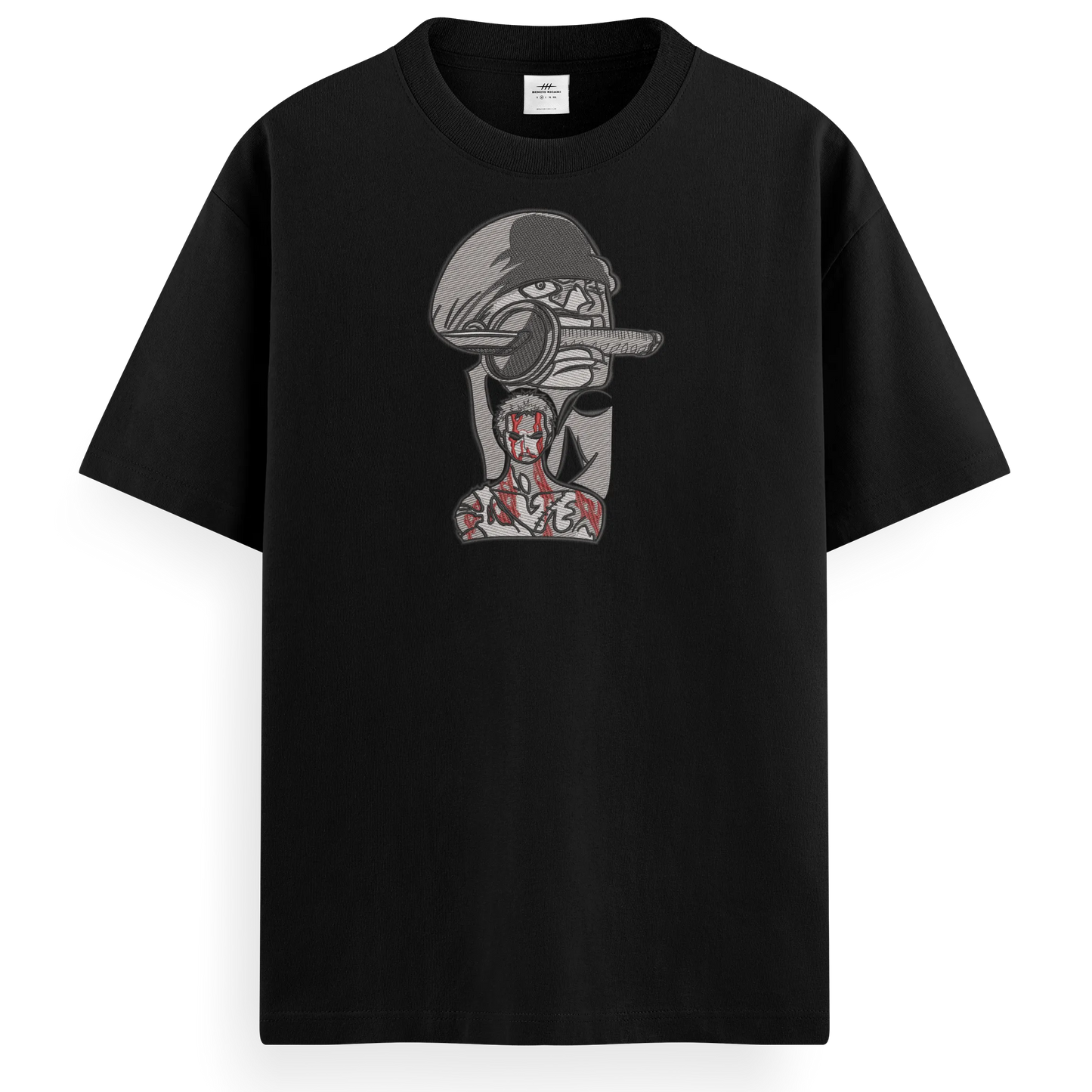 T-shirt Ricamata Zoro sacrificio x One piece  - Made in Italy