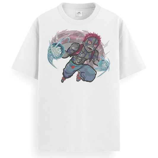 T-shirt Ricamata Akaza x Demon Slayer  - Made in Italy