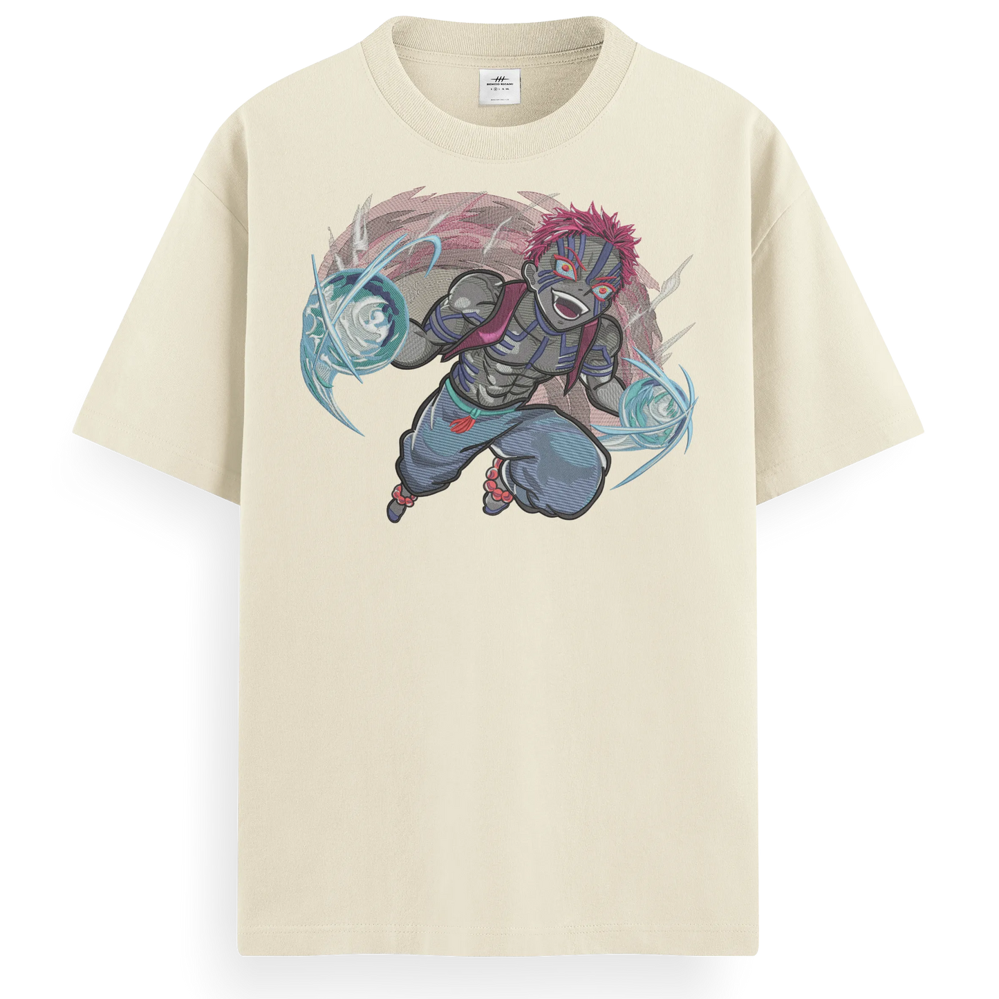 T-shirt Ricamata Akaza x Demon Slayer  - Made in Italy