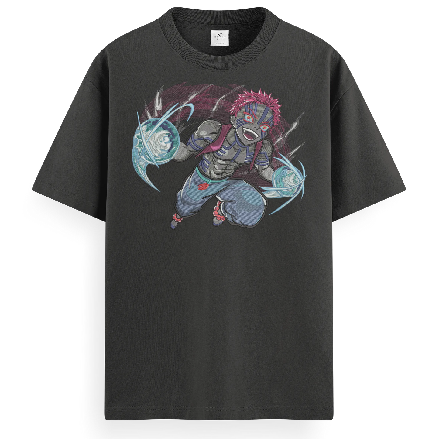 T-shirt Ricamata Akaza x Demon Slayer  - Made in Italy