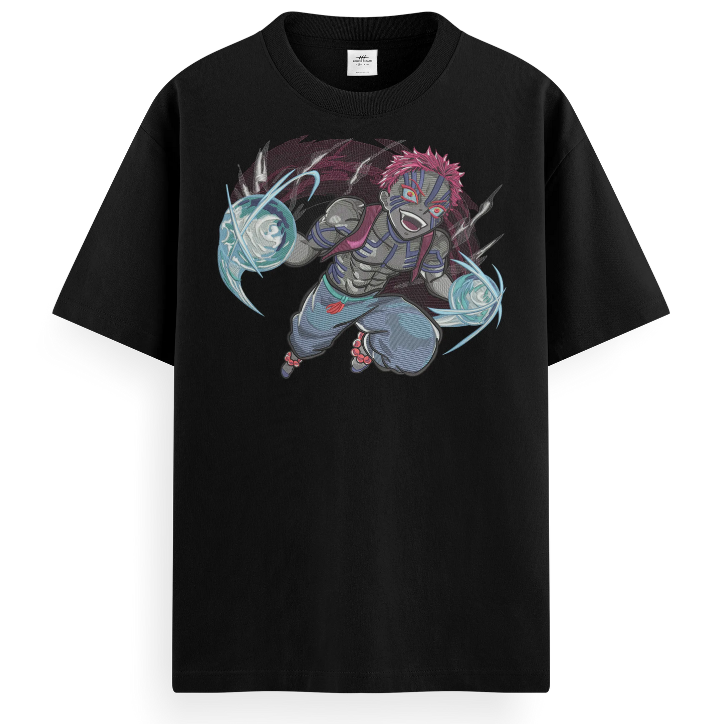 T-shirt Ricamata Akaza x Demon Slayer  - Made in Italy