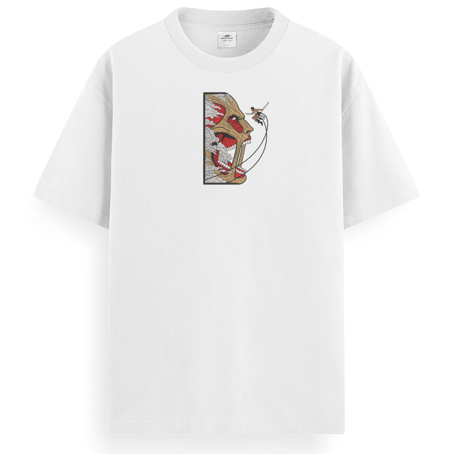 T-shirt Ricamata Giant x Attack on titan  - Made in Italy