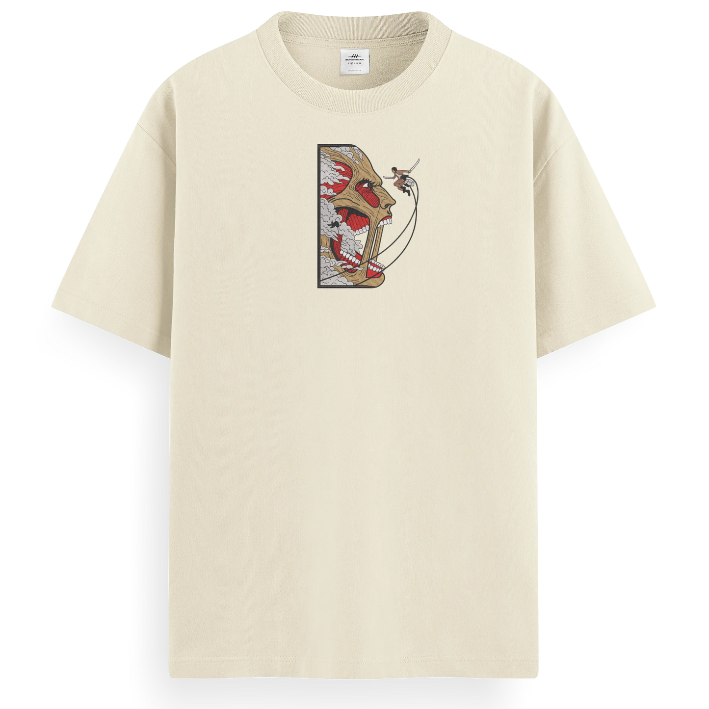 T-shirt Ricamata Giant x Attack on titan  - Made in Italy