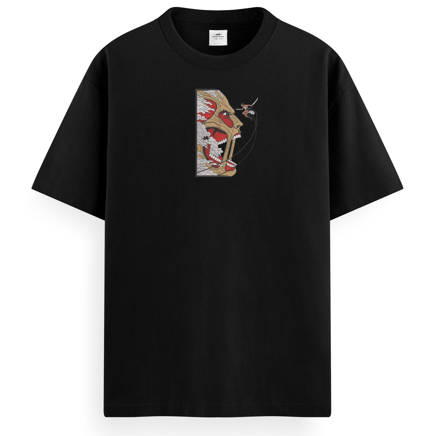 T-shirt Ricamata Giant x Attack on titan  - Made in Italy