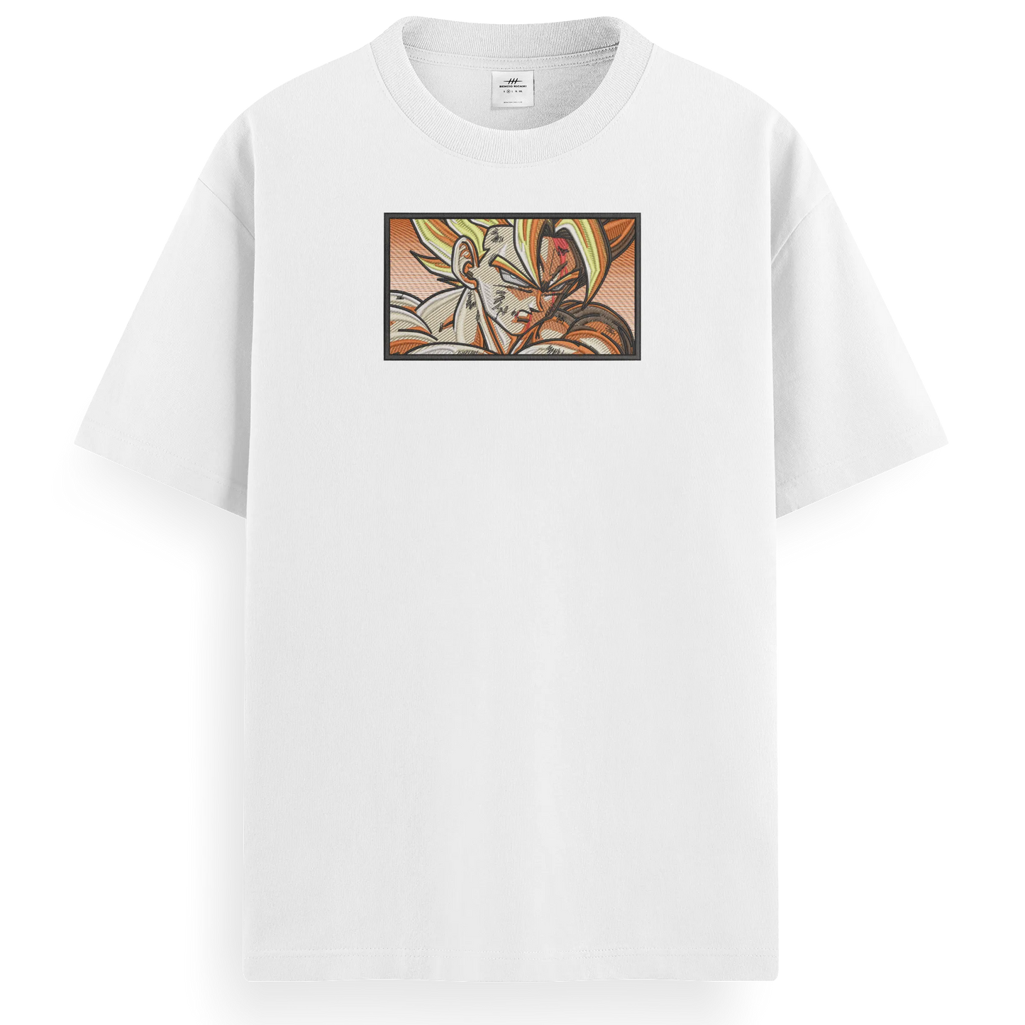 T-shirt Ricamata Goku ssj rettangle x Dragonball - Made in Italy