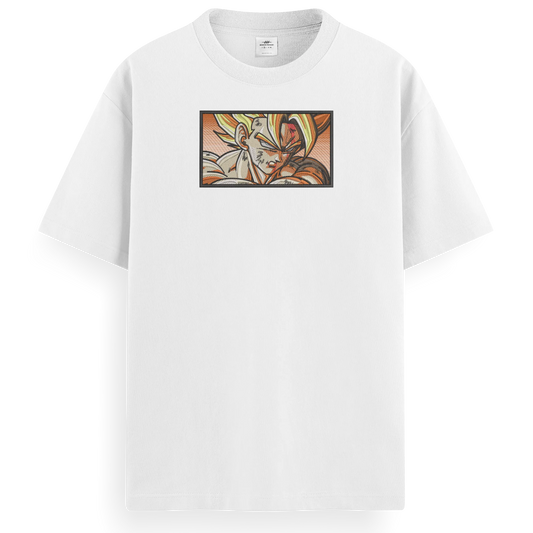 T-shirt Ricamata Goku ssj rettangle x Dragonball - Made in Italy