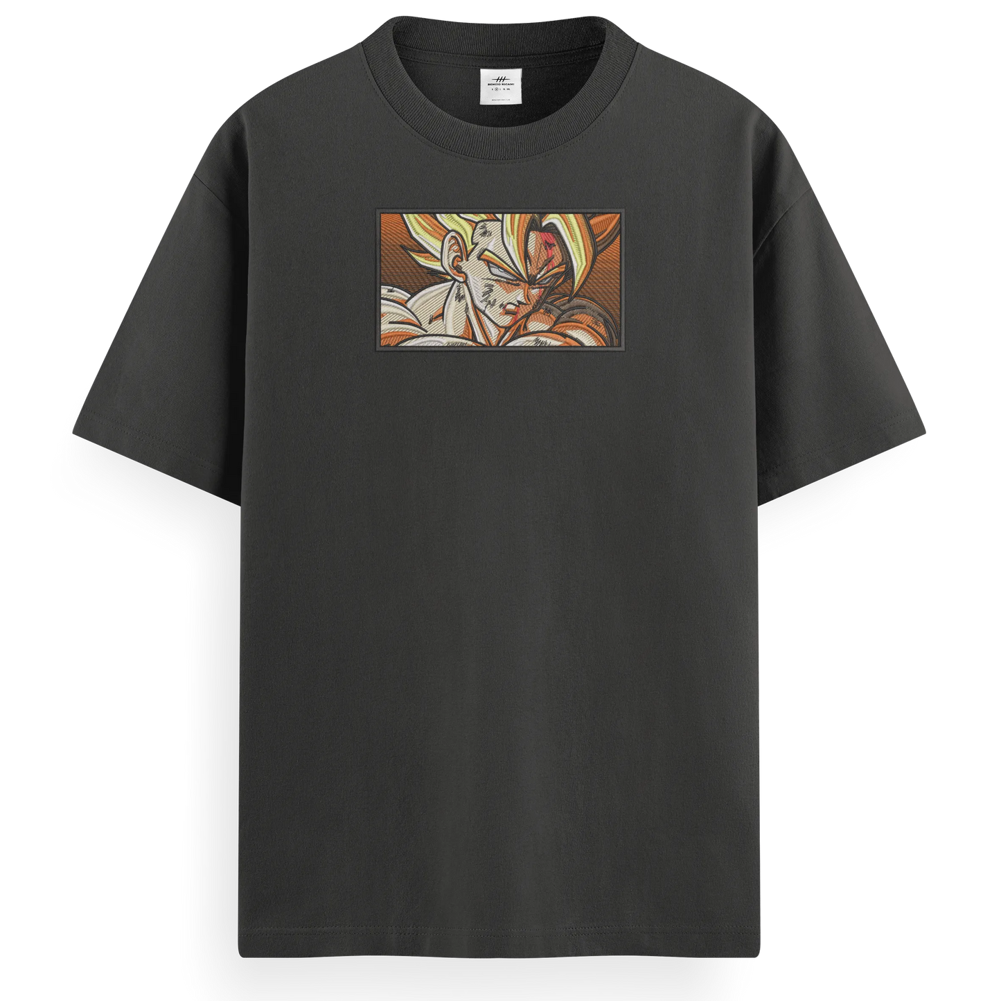 T-shirt Ricamata Goku ssj rettangle x Dragonball - Made in Italy