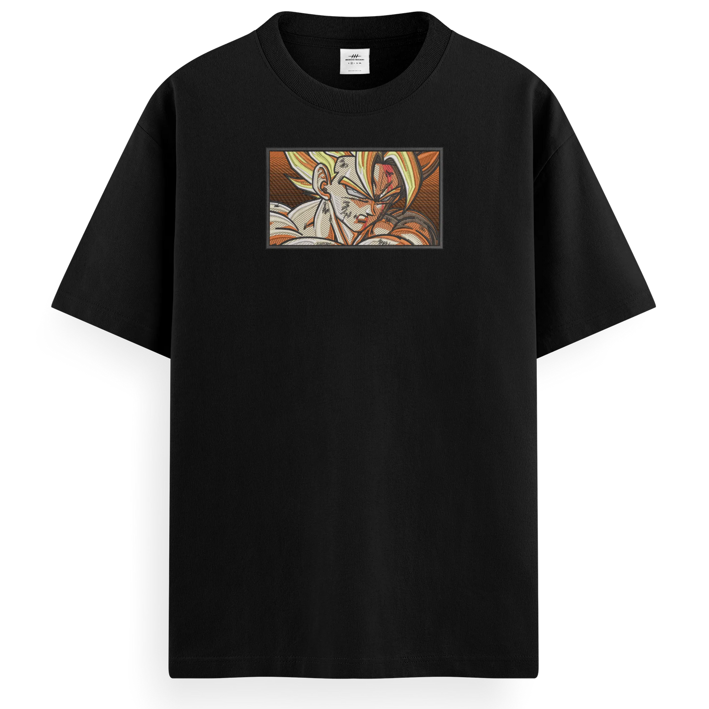 T-shirt Ricamata Goku ssj rettangle x Dragonball - Made in Italy