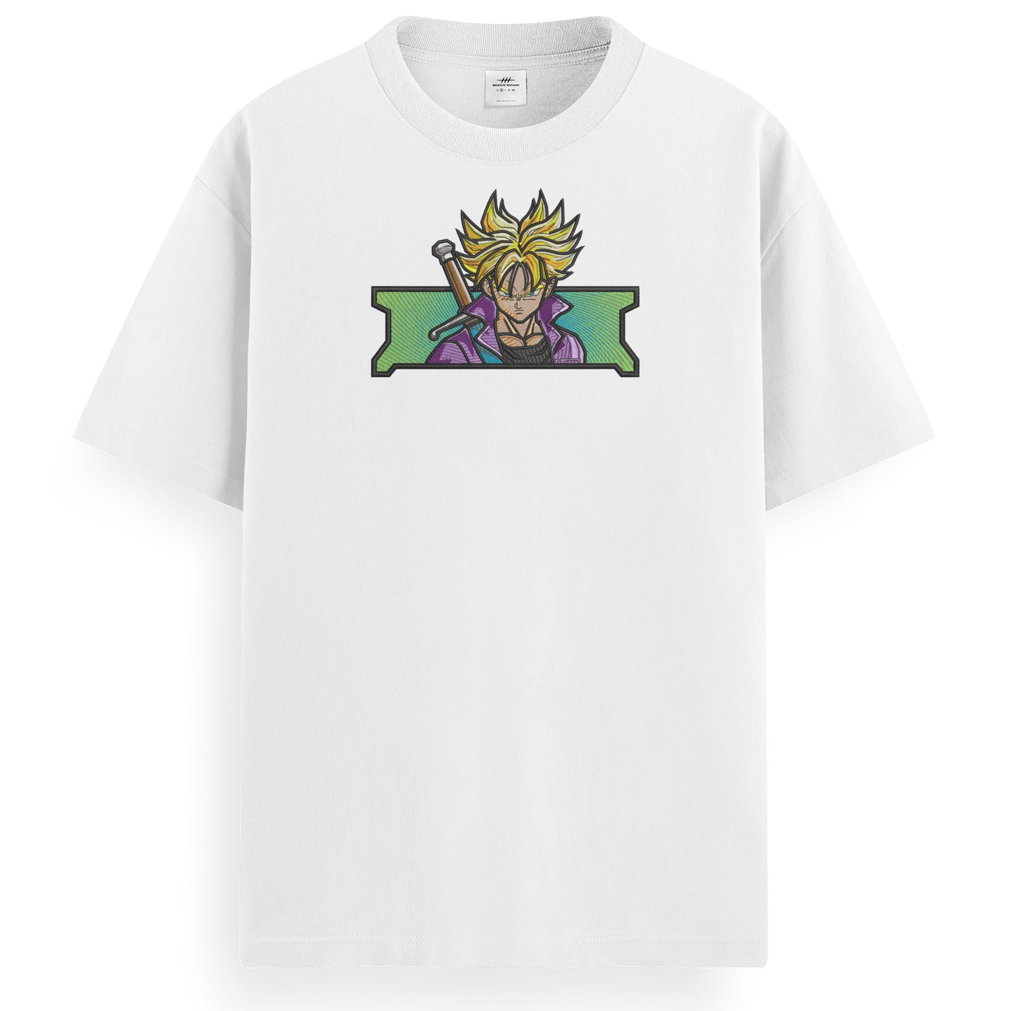 T-shirt Ricamata Trunks ssj rettangle x Dragonball - Made in Italy