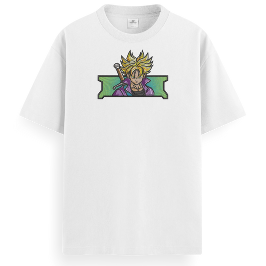 T-shirt Ricamata Trunks ssj rettangle x Dragonball - Made in Italy