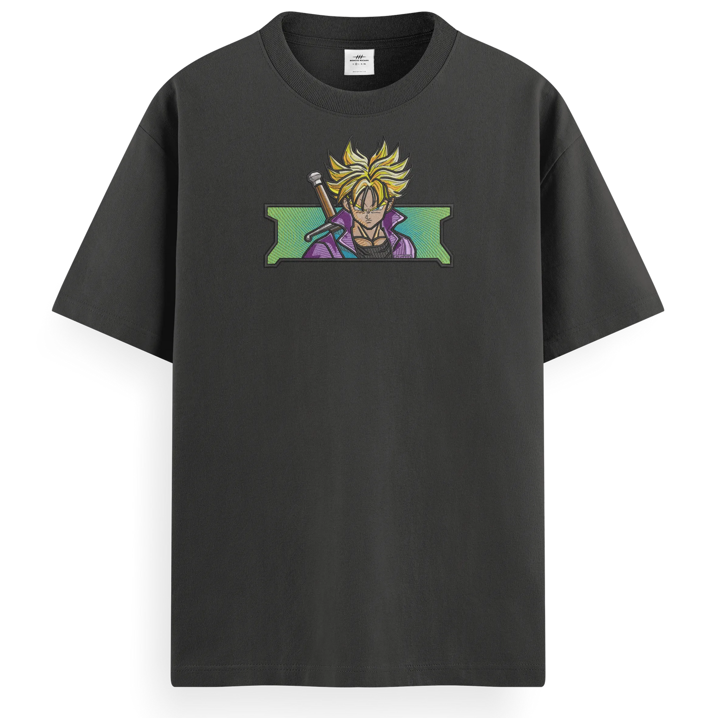 T-shirt Ricamata Trunks ssj rettangle x Dragonball - Made in Italy