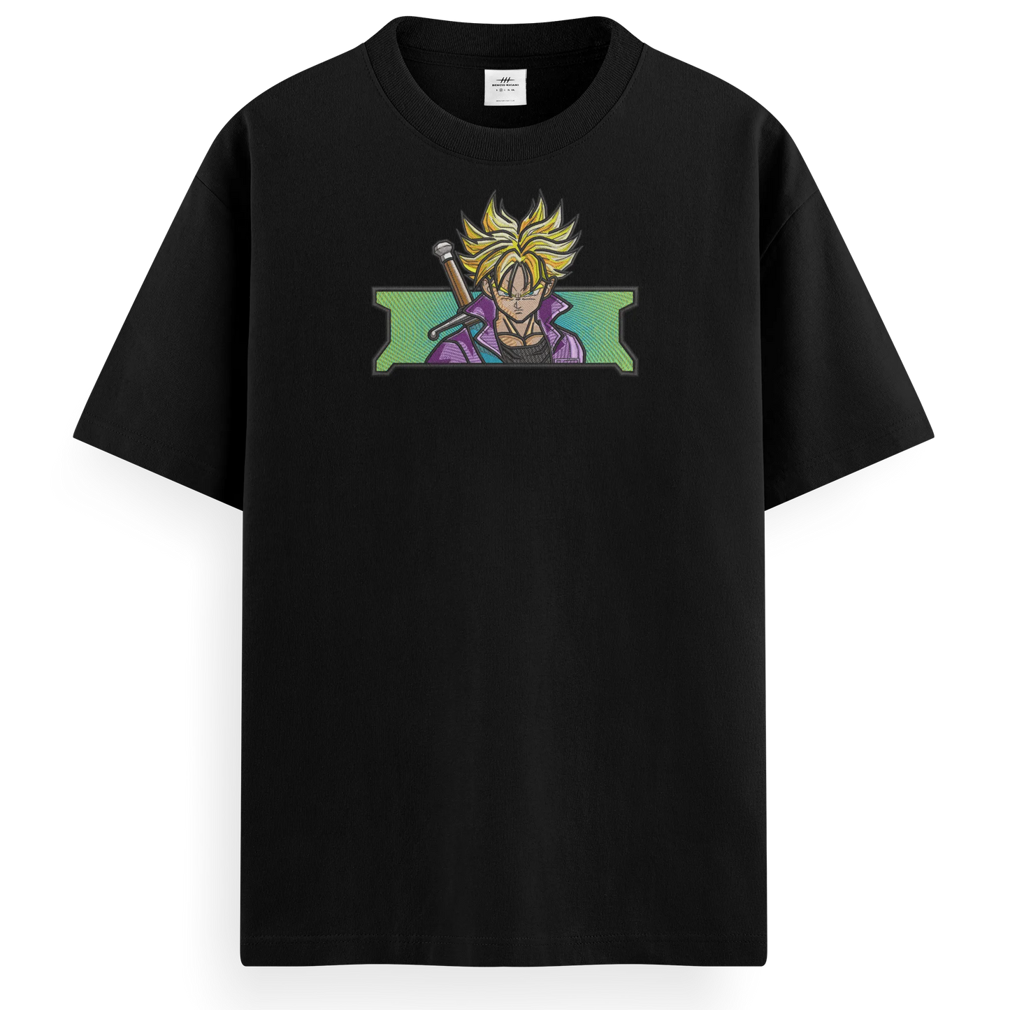 T-shirt Ricamata Trunks ssj rettangle x Dragonball - Made in Italy