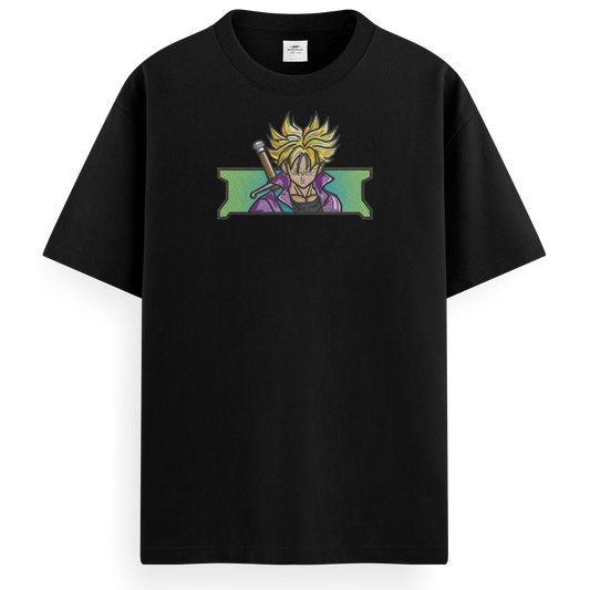 T-shirt Ricamata Trunks ssj rettangle x Dragonball - Made in Italy